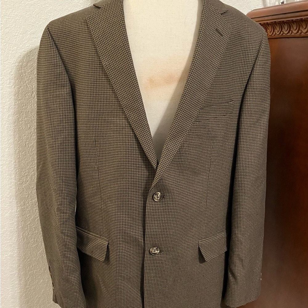 Men's Tasso Elba Brown Checkered Blazer